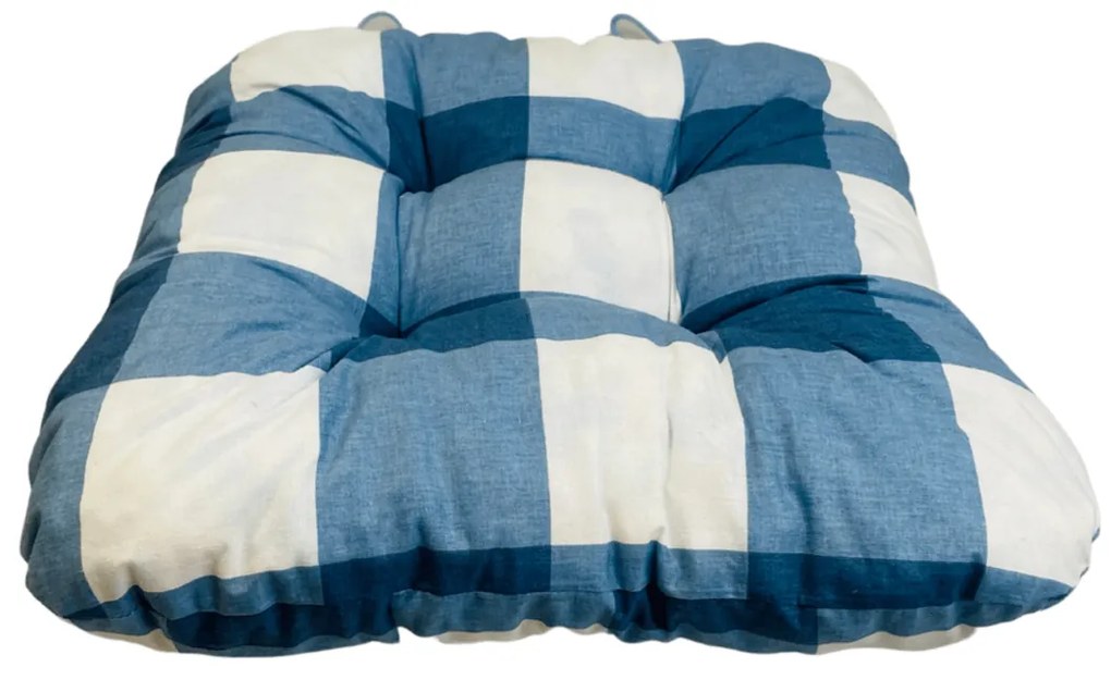 Podsedák na stoličku Karo modré 40x40cm TiaHome