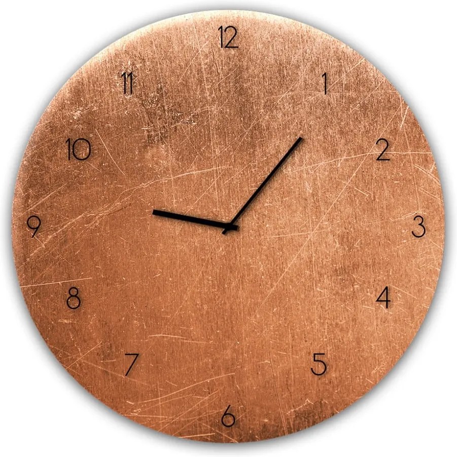 Nástenné hodiny Styler Glassclock Copper, ⌀ 30 cm