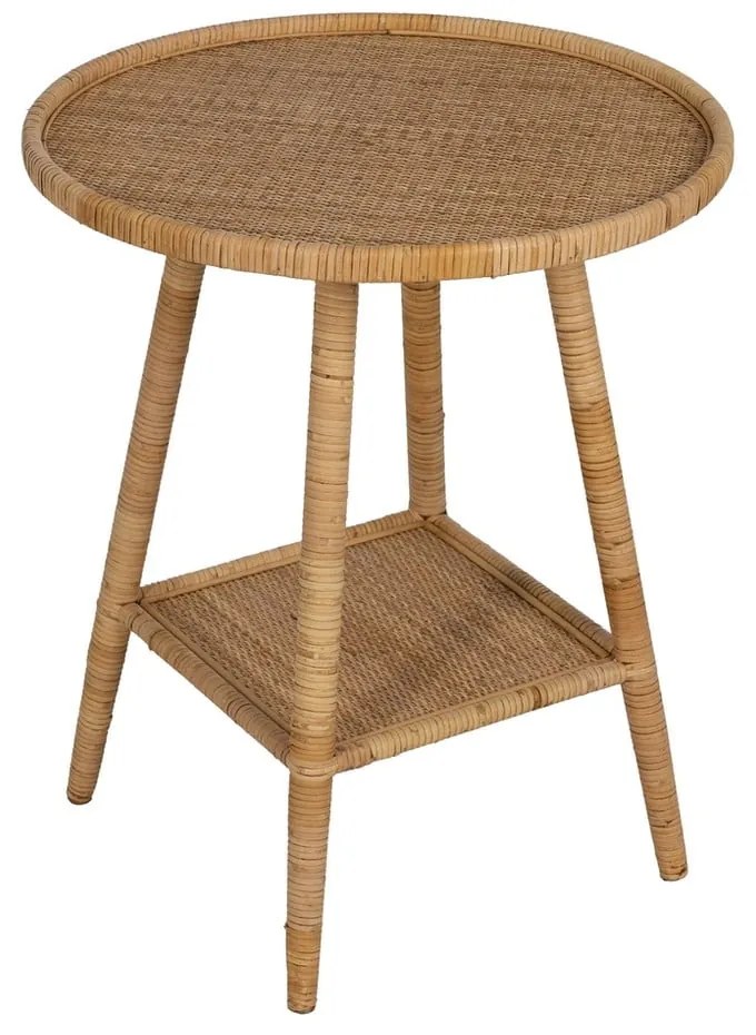 Ratanový okrúhly odkladací stolík ø 60 cm – Ixia