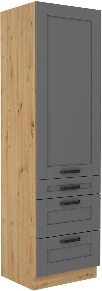 Potravinová kuchynská skrinka Lucid 60 DKS-210 3S1F (korpus: dub artisan + front: mdf dustgrey). Vlastná spoľahlivá doprava až k Vám domov. 1134766