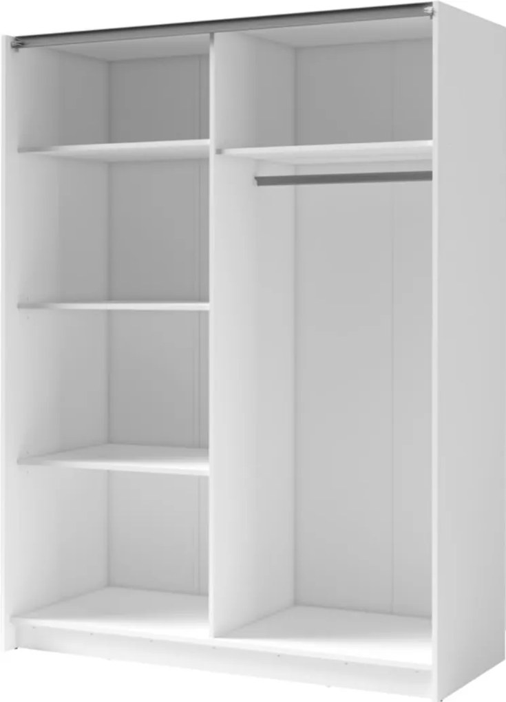 Sconto Šatníková skriňa SPLIT biela, šírka 150 cm