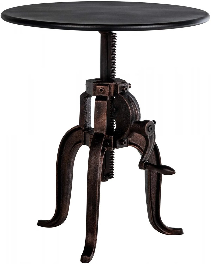 Kovový barový stôl Marcos v industriálnom štýle - v46-66 x Ø50 cm - Bronzová