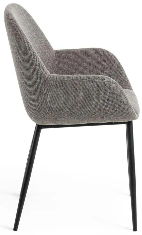 Sivé čalúnené jedálenské kreslo Konna – Kave Home