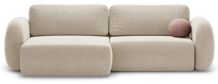 Béžová ženilková rozkladacia/s úložným priestorom rohová pohovka Tonale – Cosmopolitan Design