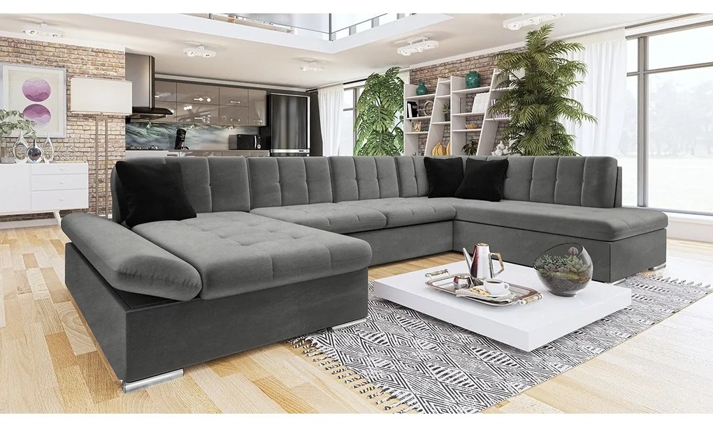 Rohová sedačka Genero, Dostupné poťahy: Utario velvet 2951 + Utario velvet 2951 + Senegal 823, Strana: Ľavá - U