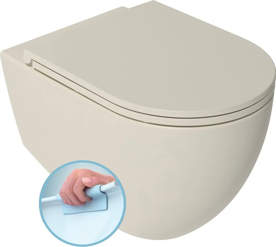 Isvea Isvea, INFINITY závesná WC misa, Rimless, 36,5x53cm, Ivory, 10NF02005-2K