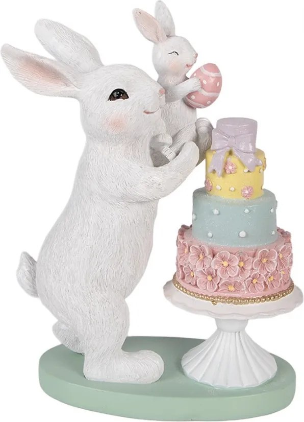 Decorative Figurine Rabbit 21x10x27 Cm White Plastic - 21*10*27 cm