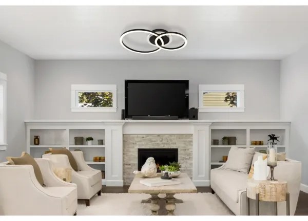 Globo 48039-30 - LED stropné svietidlo LORETTA LED/30W/230V pr. 33x50 cm čierne