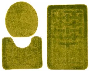 Sada kúpeľňových koberčekov MONO 1039 zelený 4605 3PC KRATKA