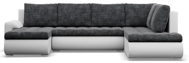 Sedacia súprava FORESTA v tvare U, pravá popolová / biela