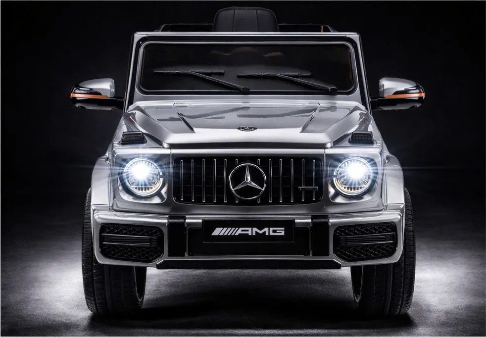 LEAN CARS Elektrické autíčko Mercedes AMG G 63 strieborné lakované