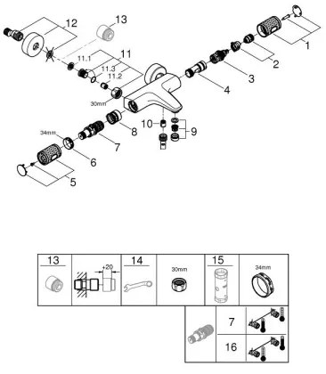 GROHE 34788000 - Termostatická vaňová batéria PRECISION FEEL DN 15 lesklý chróm