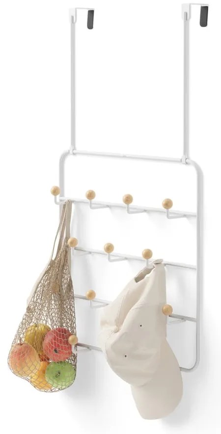 Biely prírodný kovový vešiak na dvere 36 cm Estique - Umbra