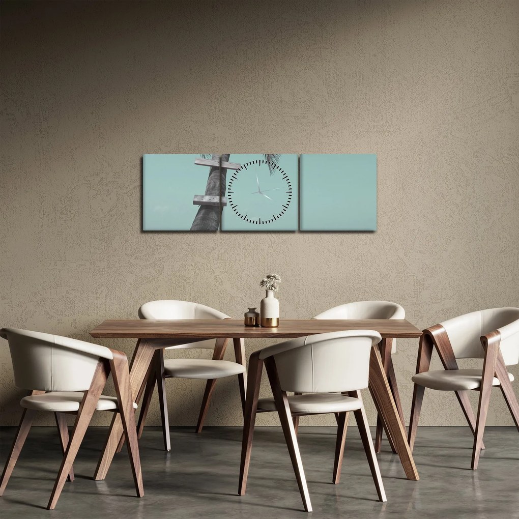 Obraz - Palma v Karibiku (s hodinami) (90x30 cm)
