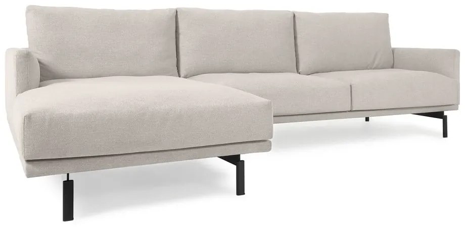 Béžová rohová pohovka Kave Home Galene, ľavý roh, 254 cm