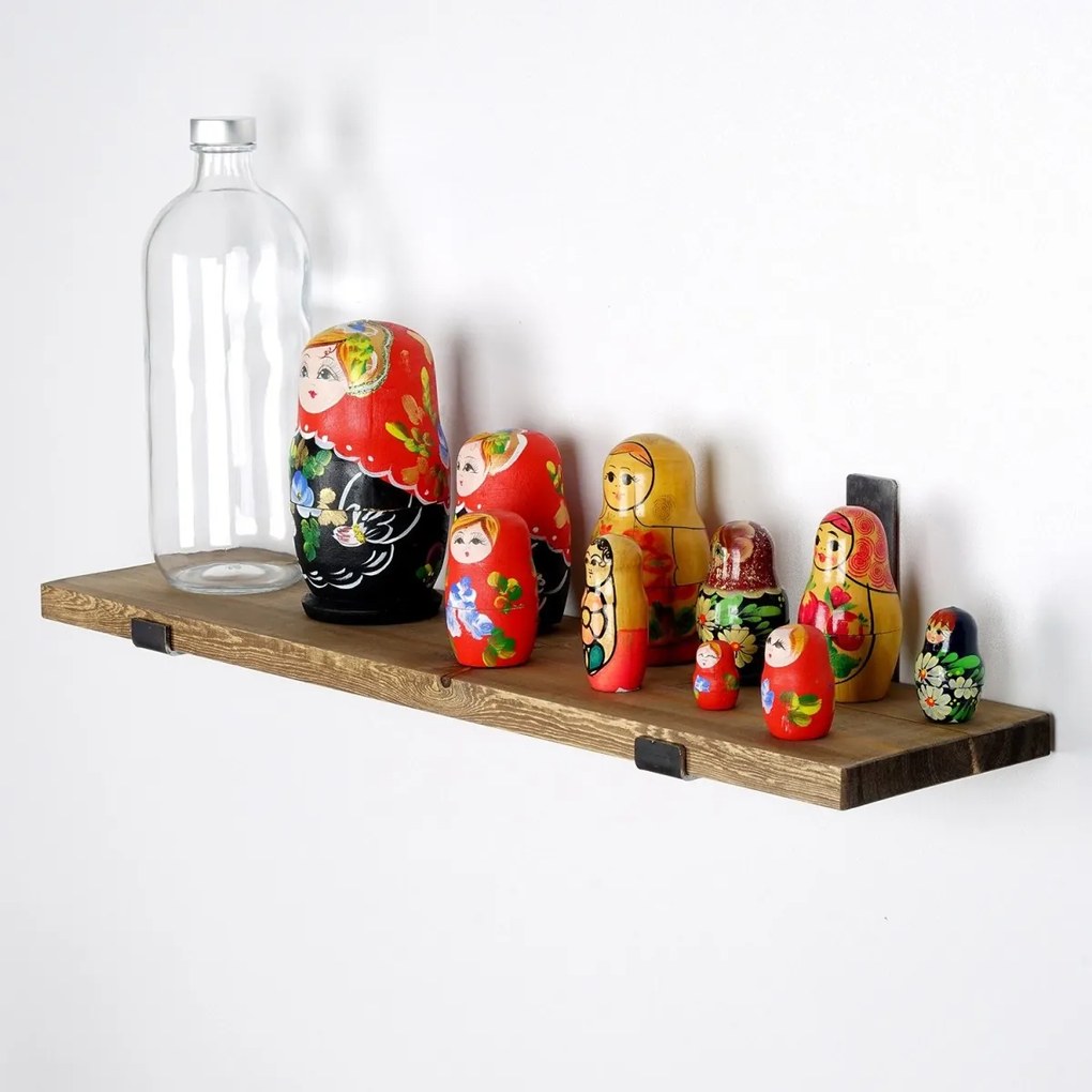 Nástenná polica LAM II 60 cm orech/čierna