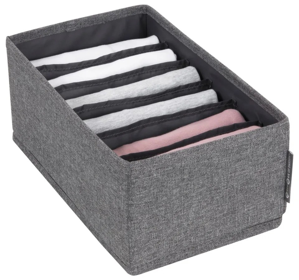 Sivý organizér do zásuvky s priehradkami Bigso Box of Sweden Drawer, 16,5 x 11 cm