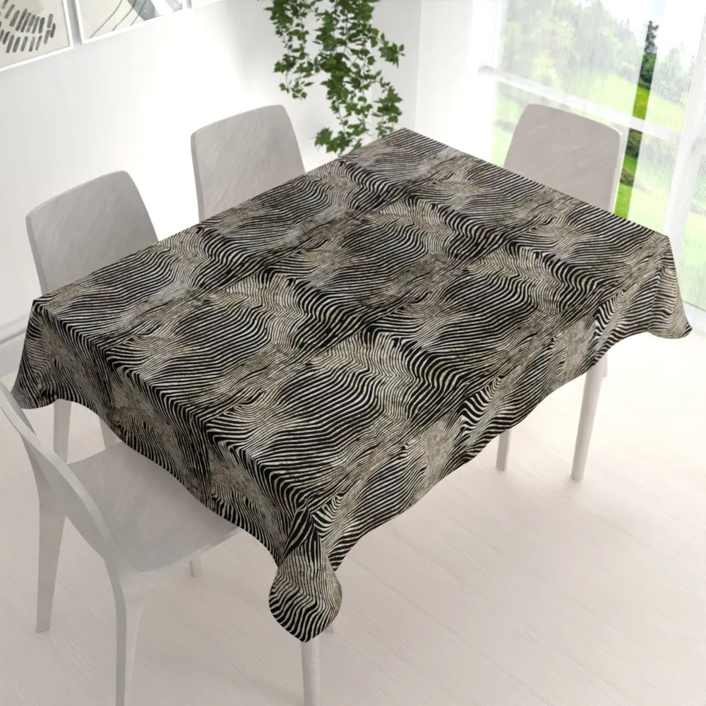 Biante Zamatový obdĺžnikový obrus Tamara TMR-052 Zebrovaný vzor 120x140 cm