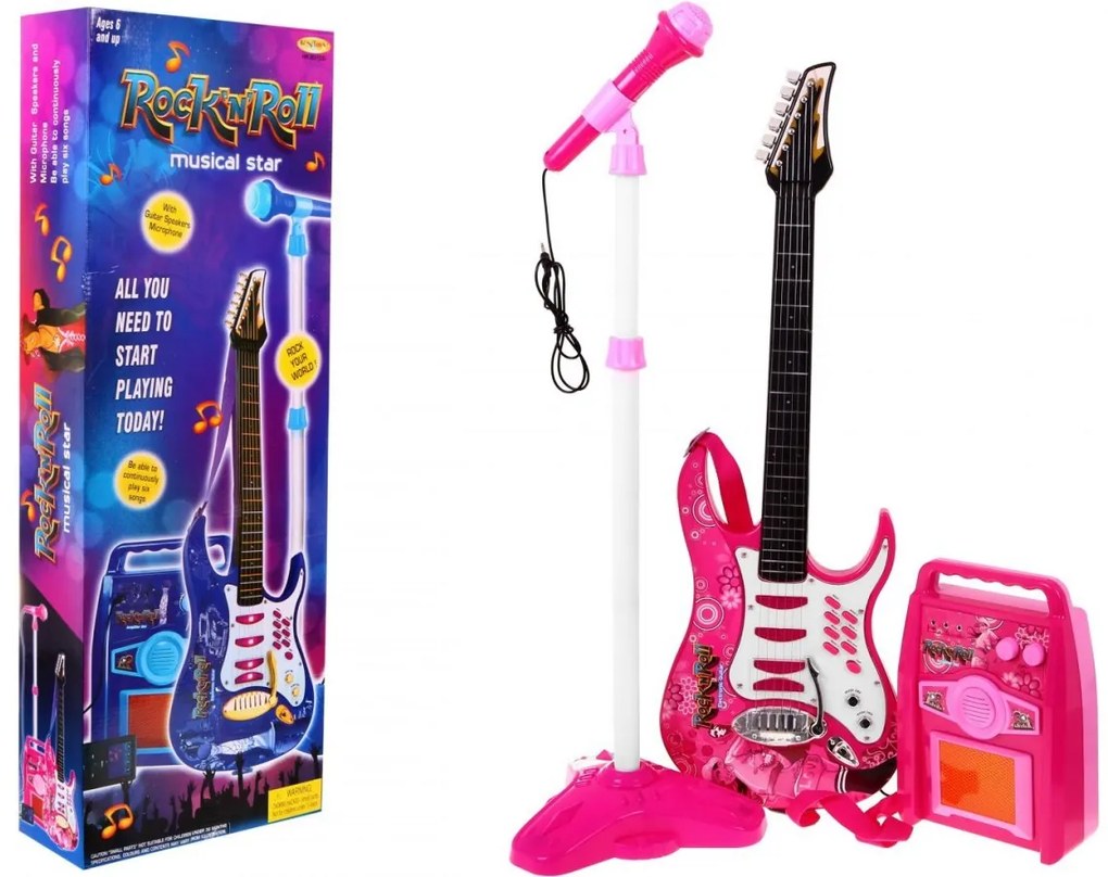 RAMIZ Detská elektrická gitara - ružová
