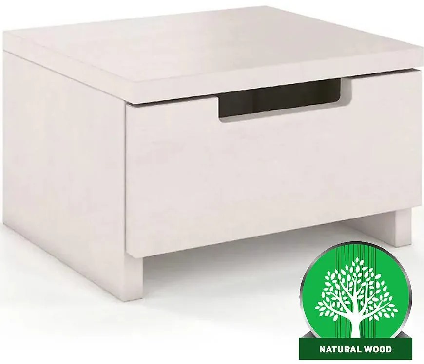 Nočný stolík buk Skandica Spectrum Nízka Biely