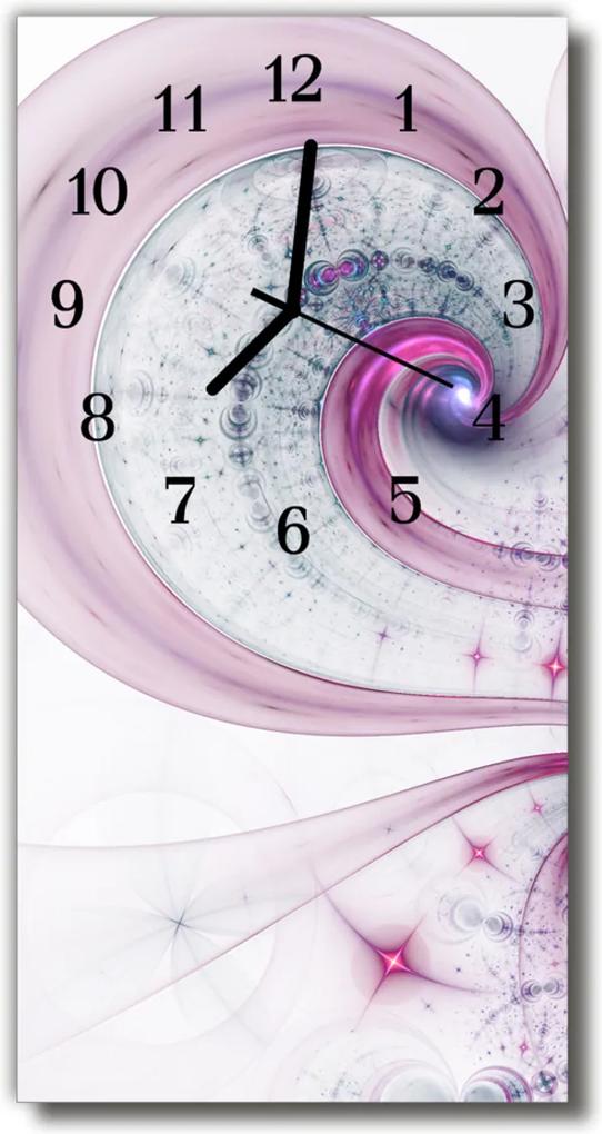 Sklenené hodiny vertikálne  Umenie Whirl purpurovej abstrakcie