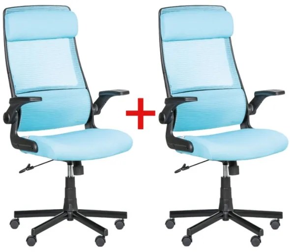 Kancelárska stolička EIGER 1+1 ZADARMO, modrá