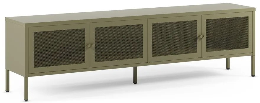Zelený kovový TV stolík 160x50x35 cm Fayna – Marckeric