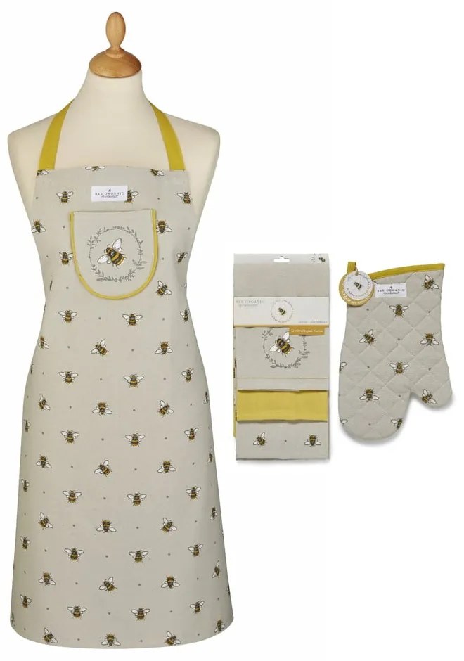 Utierky, zástera a chňapka v súprave 5 ks Bumble Bees – Cooksmart ®