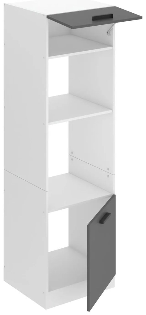 Vysoká kuchynská skrinka Belini Premium Full Version pre vstavanú rúru 60 cm šedý mat