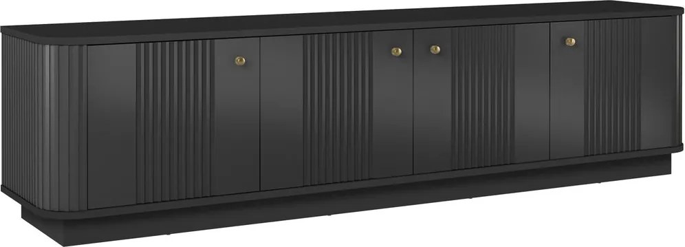 TV skrinka Vesper 4D 187 cm - čierna / zlaté úchytky