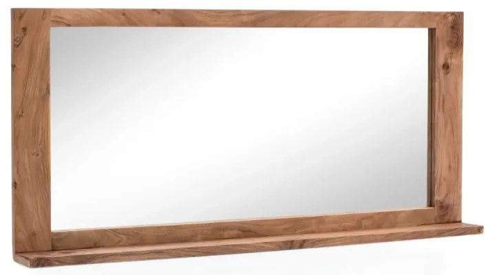 furniture-nabytek.cz - Masívne kúpeľňové zrkadlo Auckland z akácie, lakované, hnedé – 140×65 cm