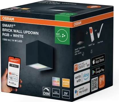 Osram - LED RGBW stmievateľné vonkajšie nástenné svietidlo SMART+ BRICK LED/14W/230V IP44 Wi-Fi