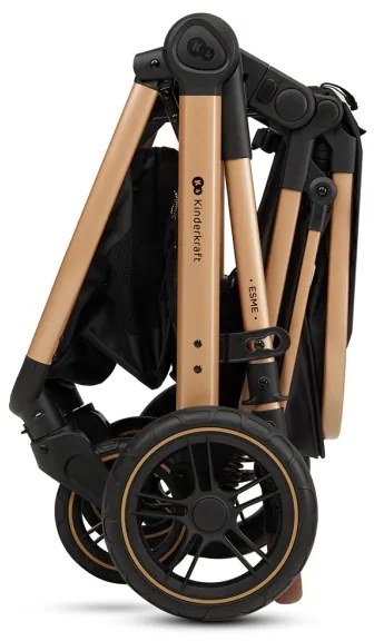 KINDERKRAFT - Kombinovaný kočík 3v1 ESME Pure black + autosedačka MINK PRO