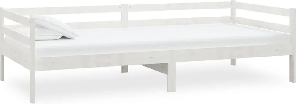 vidaXL Denná posteľ biela borovicový masív 90x200 cm