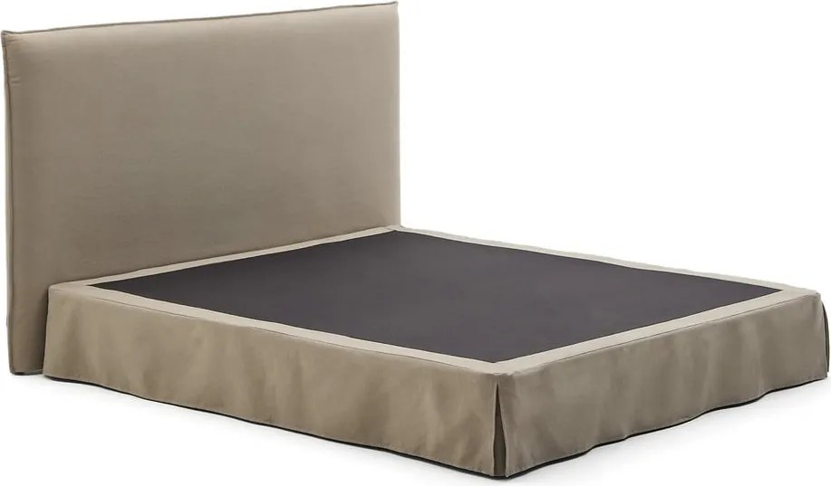 Taupe čalúnená dvojlôžková posteľ 180x200 cm Jaira – Kave Home