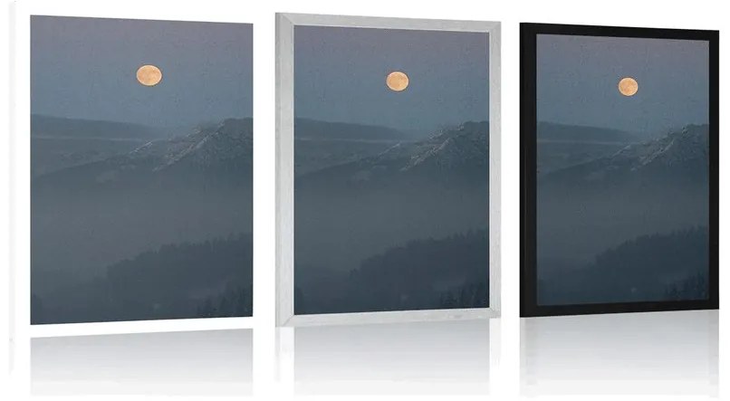 Plagát spln mesiaca - 20x30 silver