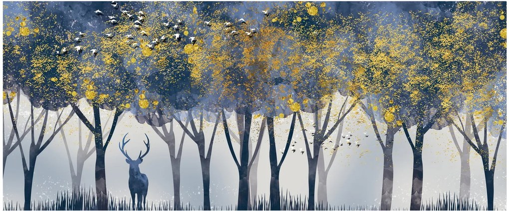 Obraz jeleňa v lese (120x50 cm)