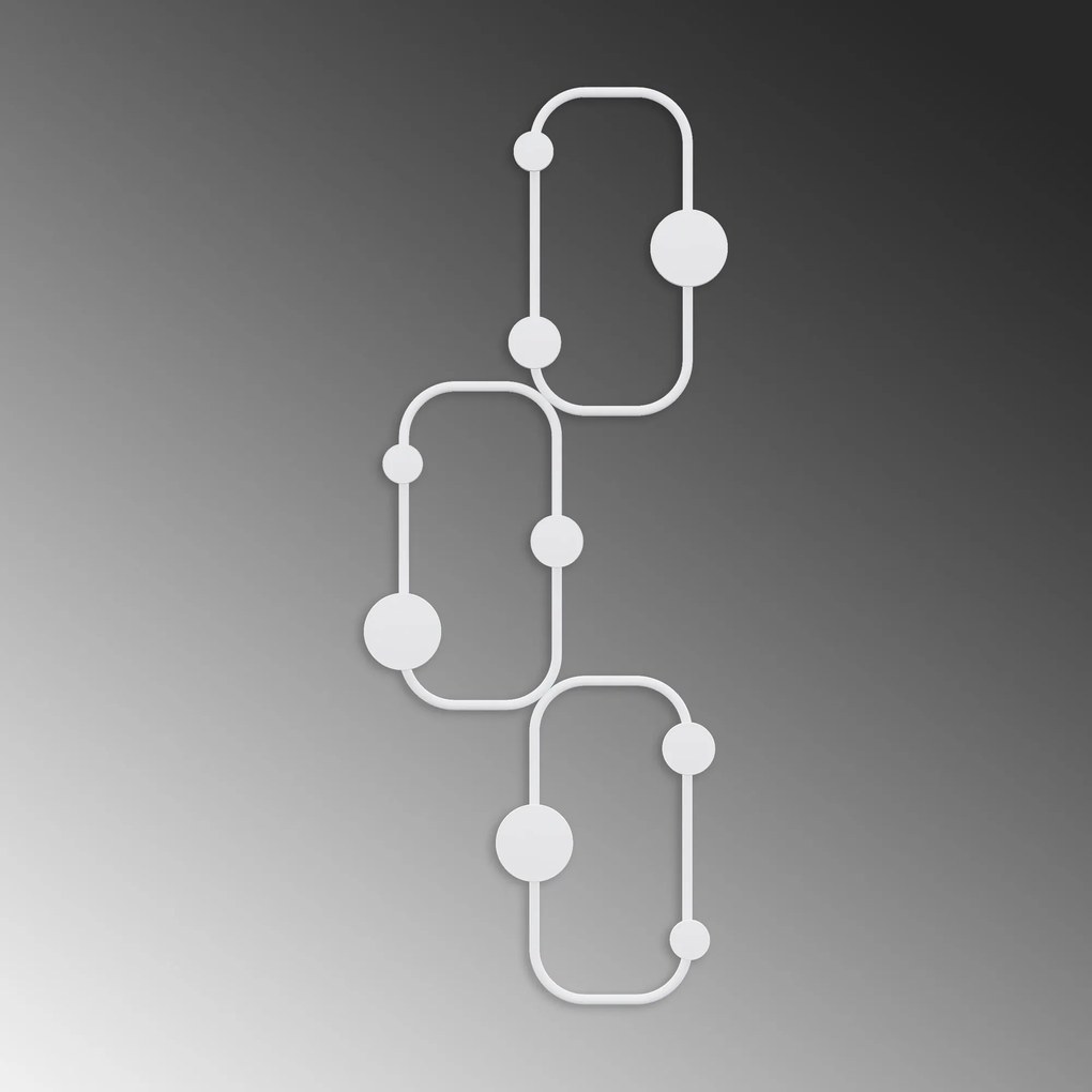 Nástenný kovový vešiak Lizzard 28 cm biely