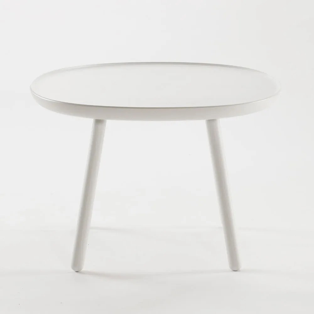 Biely stolík z masívu EMKO Naïve, ø 64 cm