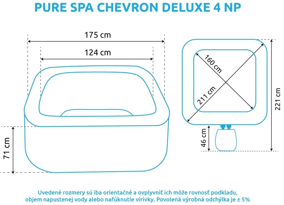 Intex | Vírivý bazén Pure Spa Chevron Deluxe 4 NP | 11400291