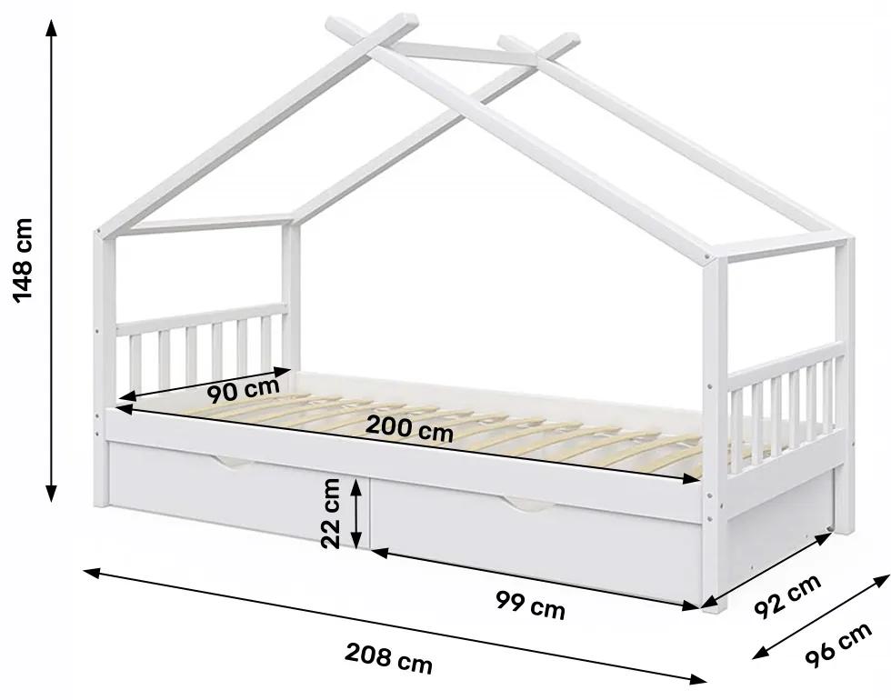Jednolôžková posteľ s roštom Elisia 90x200 cm - biela