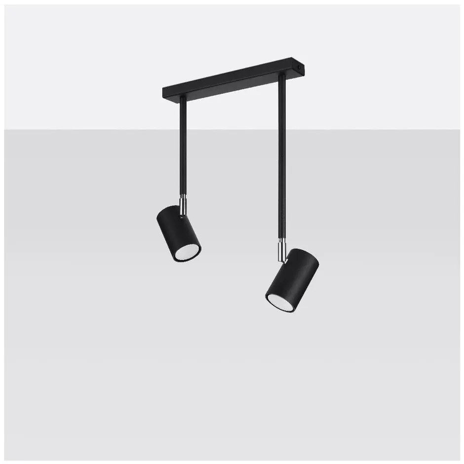 Čierne bodové svietidlo 10x30 cm Jones – Sollux