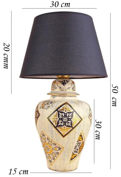 Stolná lampa RAMZES 1xE27/40W/230V modrá/béžová