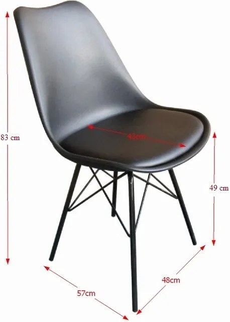 Jedálenská stolička Tamora - čierna