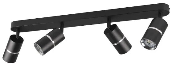 Bodové svietidlo BAMBOO 4xGU10/10W/230V čierna