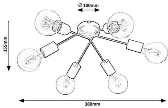 Rabalux 3990 - Prisadený luster LAMAR 6xE27/40W/230V