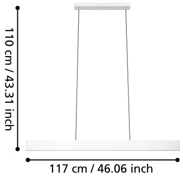 Eglo 31436 - LED RGBW Stmievateľný luster na lanku ANDREAS-Z LED/38W/230V biela