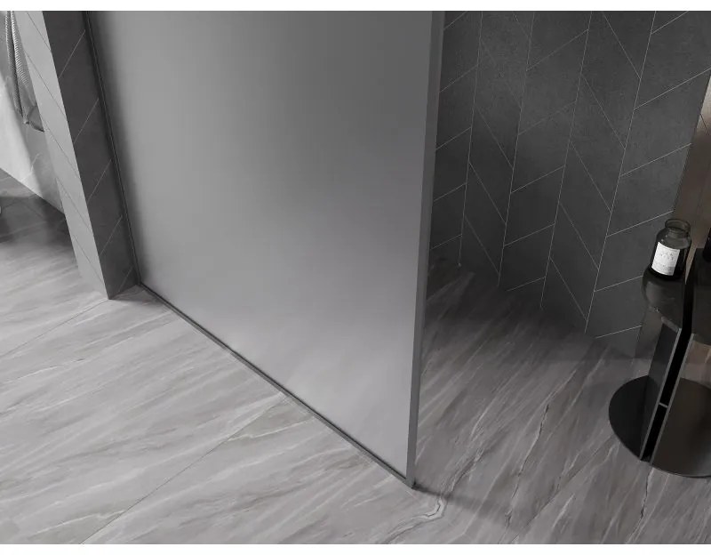 Mexen, Mexen Kioto-F sprchová stena s rámom 100 x 202 cm, mráz 8 mm, pištoľový kov - 800-100-104-95-30