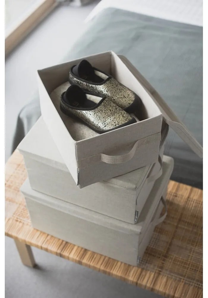 Béžový látkový úložný box s vekom 35x26x19 cm Soft Storage – Bigso