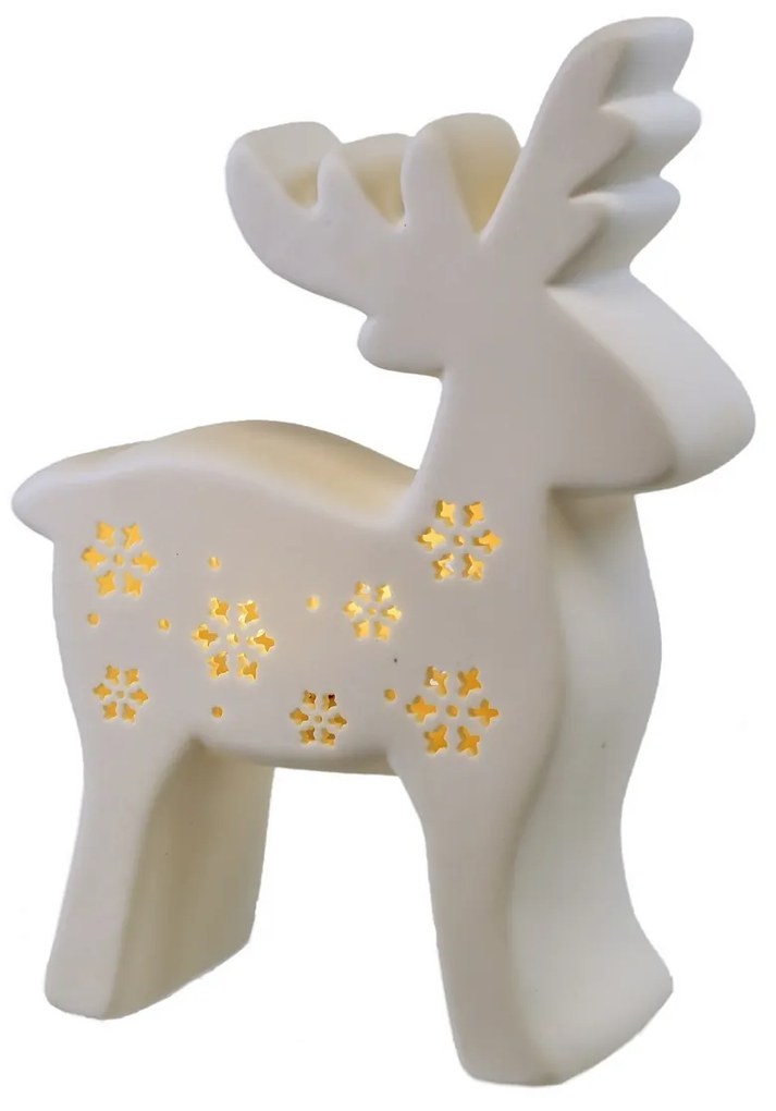 Porcelánová LED dekorácia Sobík, 20 x 15 x 6 cm